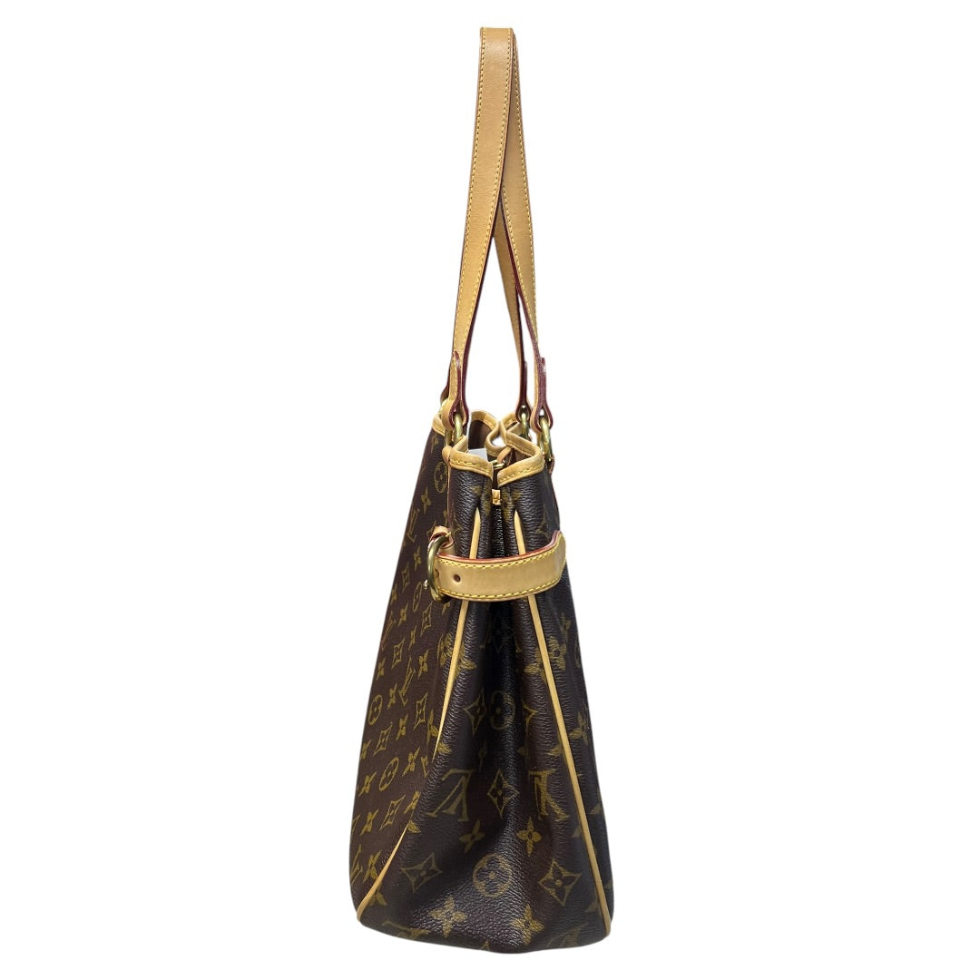 LOUIS VUITTON Monogram Batignolles Horizontal Tote Bag Brown Gold Hardware LO2300