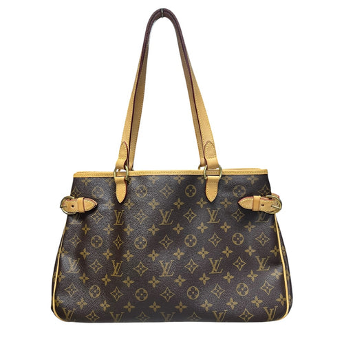 LOUIS VUITTON Monogram Batignolles Horizontal Tote Bag Brown Gold Hardware LO2300