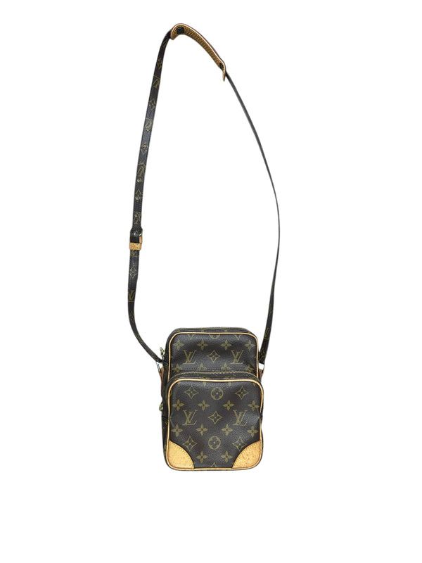 LOUIS VUITTON Monogram Danube Crossbody Bag Brown Gold Hardware LO2301