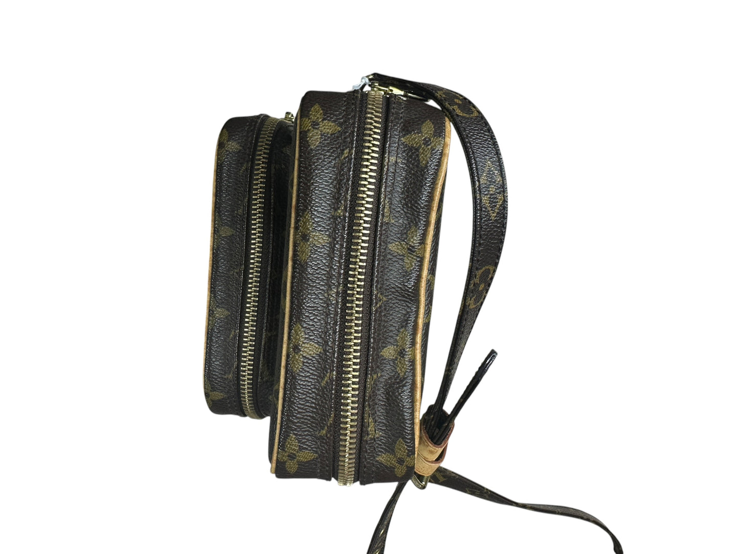 LOUIS VUITTON Monogram Danube Crossbody Bag Brown Gold Hardware LO2301