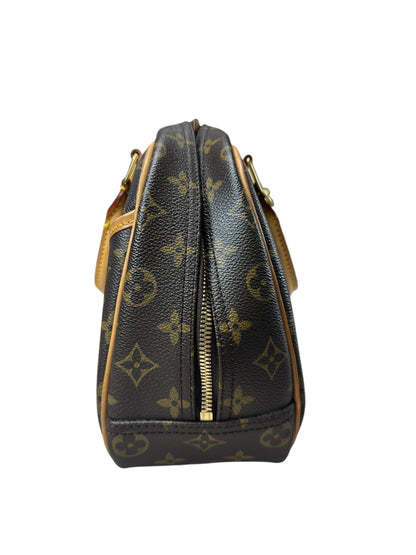 LOUIS VUITTON Monogram Trouville Handbag Brown Gold Hardware LO2305