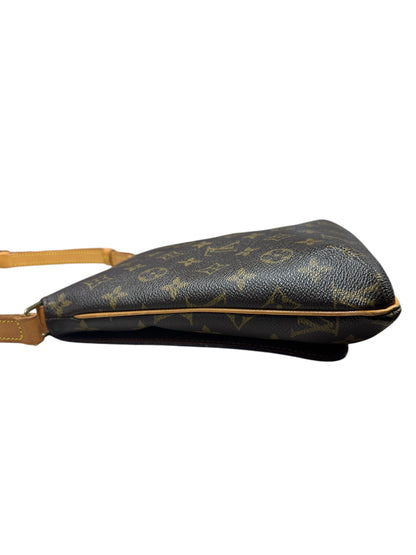 LOUIS VUITTON Monogram Musette Tango Shoulder Bag Brown Gold Hardware LO2316