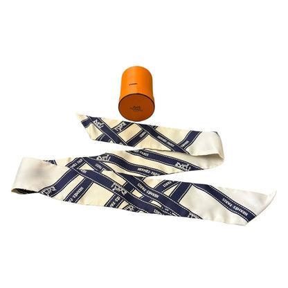 HERMES Twilly Scarf Navy White HE446