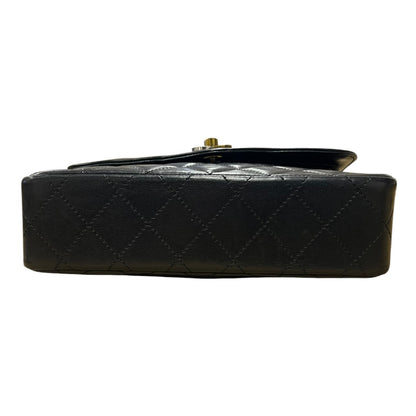 CHANEL Quilted Lambskin Paris Limited Double Flap Shoulder Bag Black Gold Hardware CH2127