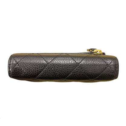 CHANEL Caviar Quilted Classic Small Flap Wallet Black Gold Hardware CH2132