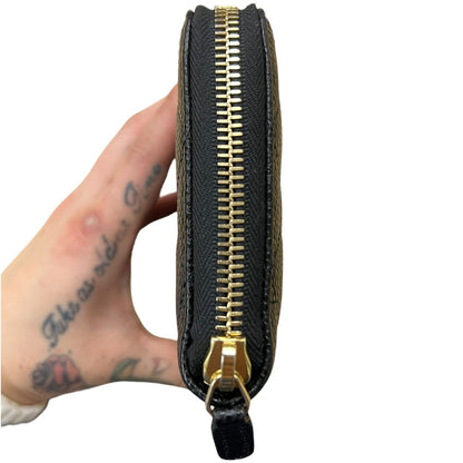 CHANEL Caviar Quilted Zip Around Long Wallet Black Gold Hardware CH2131