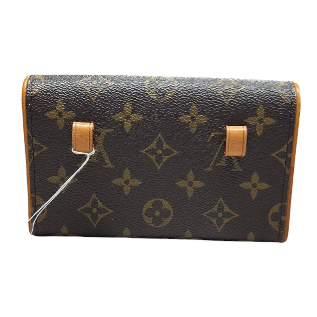 LOUIS VUITTON Monogram Pochette Florentine Waist Pouch Brown Gold Hardware LO2337