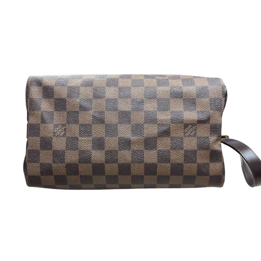LOUIS VUITTON Damier Ebene Speedy 30 Handbag Brown Gold Hardware LO2339