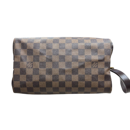 LOUIS VUITTON Damier Ebene Speedy 30 Handbag Brown Gold Hardware LO2339