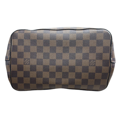LOUIS VUITTON Damier Ebene NeoNoe BB Bucket Bag Brown Gold Hardware LO2356