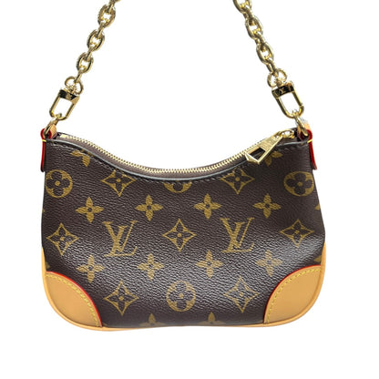 LOUIS VUITTON Monogram Croissant MM Shoulder Bag Brown Gold Hardware LO2354