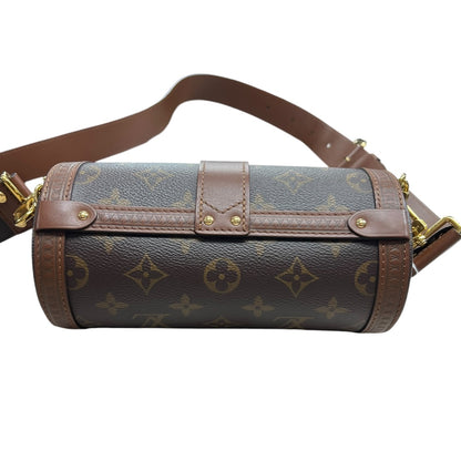 LOUIS VUITTON Monogram Papillon Trunk Shoulder Bag Brown Gold Hardware LO2359