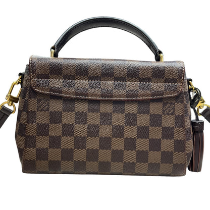 LOUIS VUITTON Damier Ebene Croisette Handbag Brown Gold Hardware LO2333