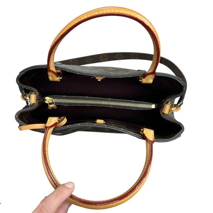 LOUIS VUITTON Monogram Montaigne MM Handbag Brown Gold Hardware LO2347