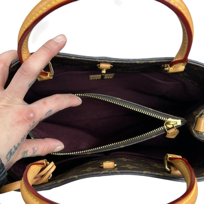 LOUIS VUITTON Monogram Montaigne MM Handbag Brown Gold Hardware LO2347
