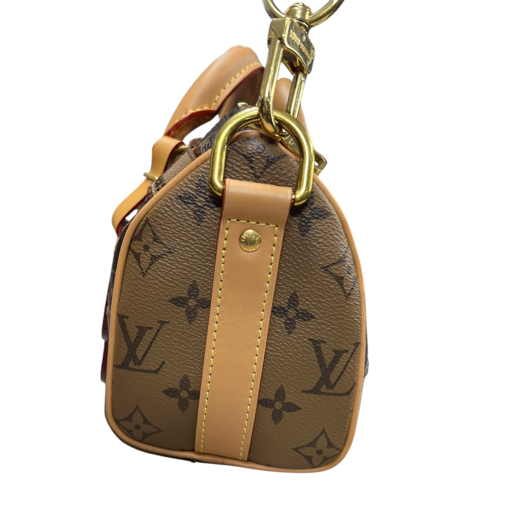 LOUIS VUITTON Monogram x Damier Giant Keepall XS Nigo Duffle Bag Brown Gold Hardware LO2327