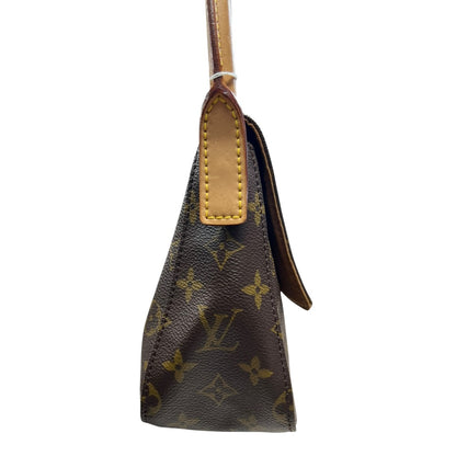 LOUIS VUITTON Monogram Looping GM Shoulder Bag Brown Gold Hardware LO2343