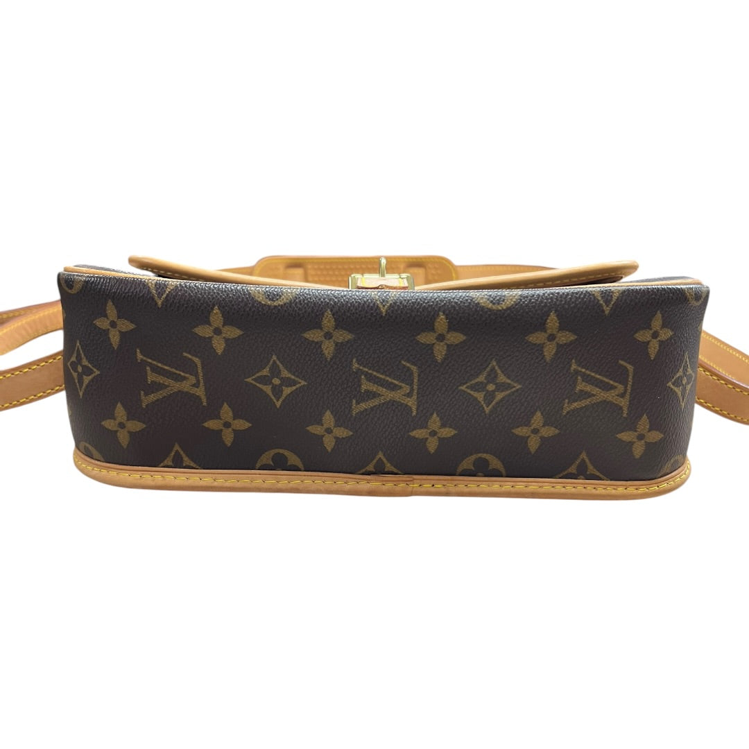 LOUIS VUITTON Monogram Saint Cloud PM Crossbody Bag Brown Gold Hardware LO2331