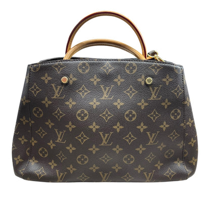 LOUIS VUITTON Monogram Montaigne MM Handbag Brown Gold Hardware LO2347