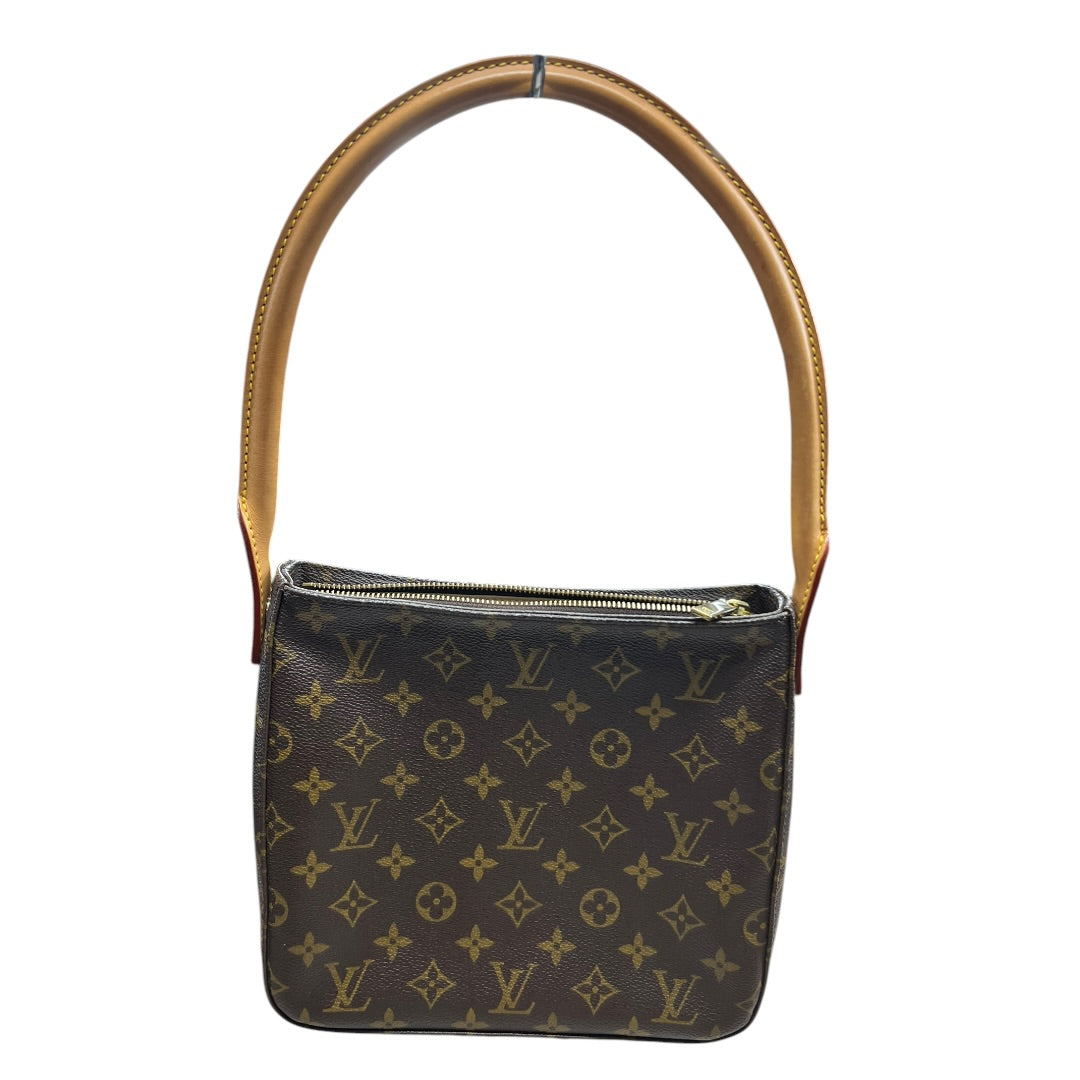 LOUIS VUITTON Monogram Looping MM Shoulder Bag Brown Gold Hardware LO2332