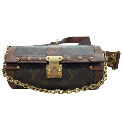 LOUIS VUITTON Monogram Papillon Trunk Shoulder Bag Brown Gold Hardware LO2359