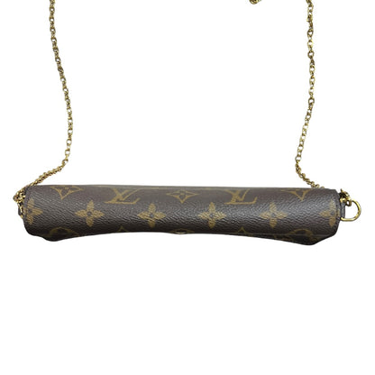 LOUIS VUITTON Monogram Felicie Pochette Chain Wallet Brown Gold Hardware LO2336