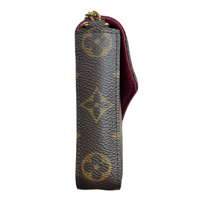 LOUIS VUITTON Monogram Felicie Pochette Chain Wallet Brown Gold Hardware LO2336