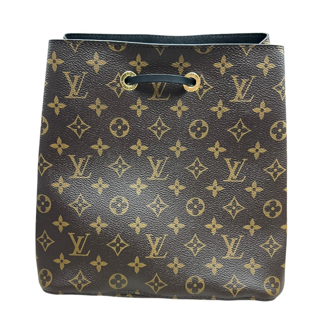 LOUIS VUITTON Monogram NeoNoe MM Bucket Bag Brown/Black Gold Hardware LO2334