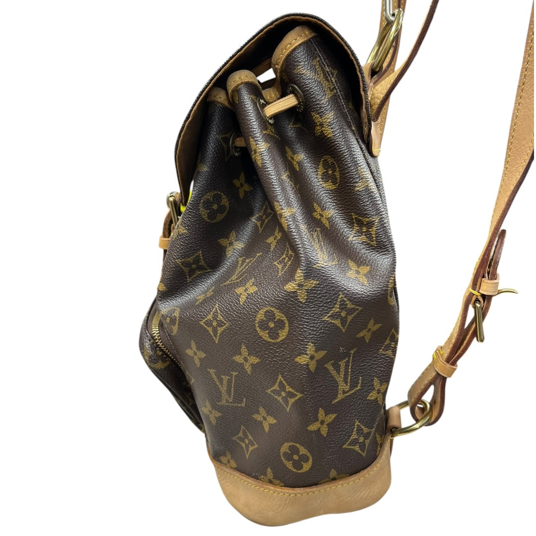 LOUIS VUITTON Monogram Montsouris MM Backpack Brown Gold Hardware LO2357