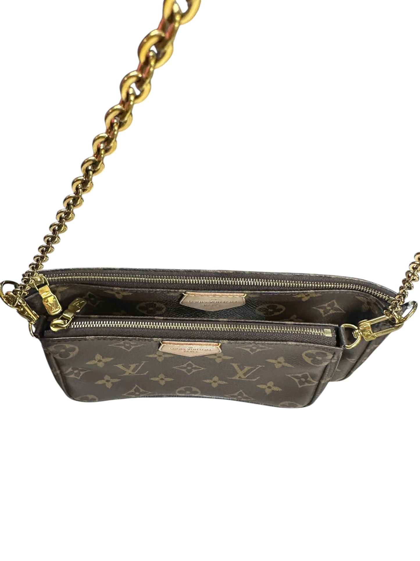 LOUIS VUITTON Monogram Multi Pochette Accessoires Crossbody Bag Brown Khaki Gold Hardware LO2361