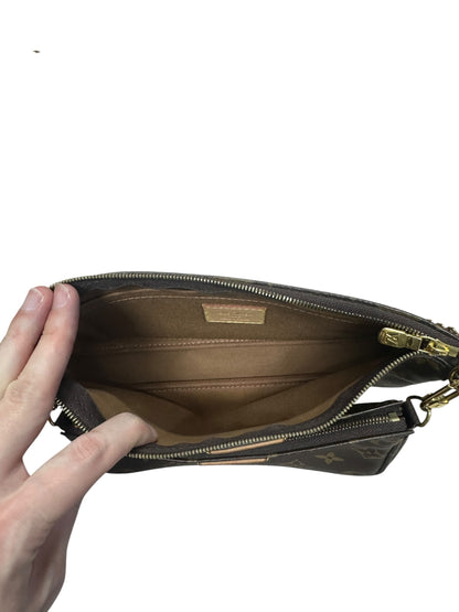 LOUIS VUITTON Monogram Multi Pochette Accessoires Crossbody Bag Brown Khaki Gold Hardware LO2361