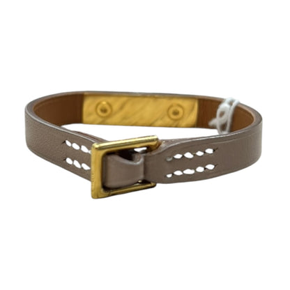 HERMES Kelly Double Tour Bracelet XS Etoupe Leather Gold Hardware HE449