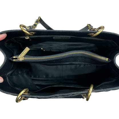 CHANEL Caviar Grand Shopping Tote GST Shoulder Bag Black Gold Hardware CH2137