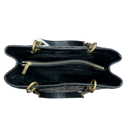 CHANEL Caviar Grand Shopping Tote GST Shoulder Bag Black Gold Hardware CH2137
