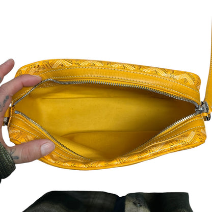 GOYARD Goyardine Cap Vert PM Crossbody Yellow Silver Hardware GO12