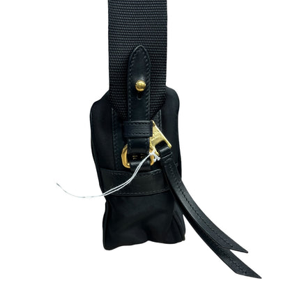 PRADA Tessuto Nylon Camera Shoulder Bag Black Gold Hardware PR188