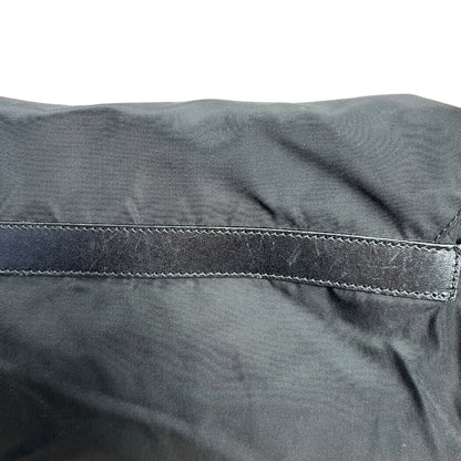 PRADA Tessuto Nylon Messenger Crossbody Bag Black Silver Hardware PR190