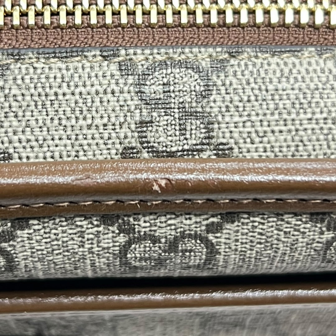 GUCCI GG Supreme Interlocking G Mini Shoulder Bag Beige Gold Hardware Gu580
