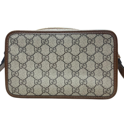 GUCCI GG Supreme Interlocking G Mini Shoulder Bag Beige Gold Hardware Gu580