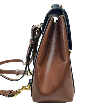 GUCCI GG Supreme Padlock Small Shoulder Bag Beige Brown Gold Hardware Gu581