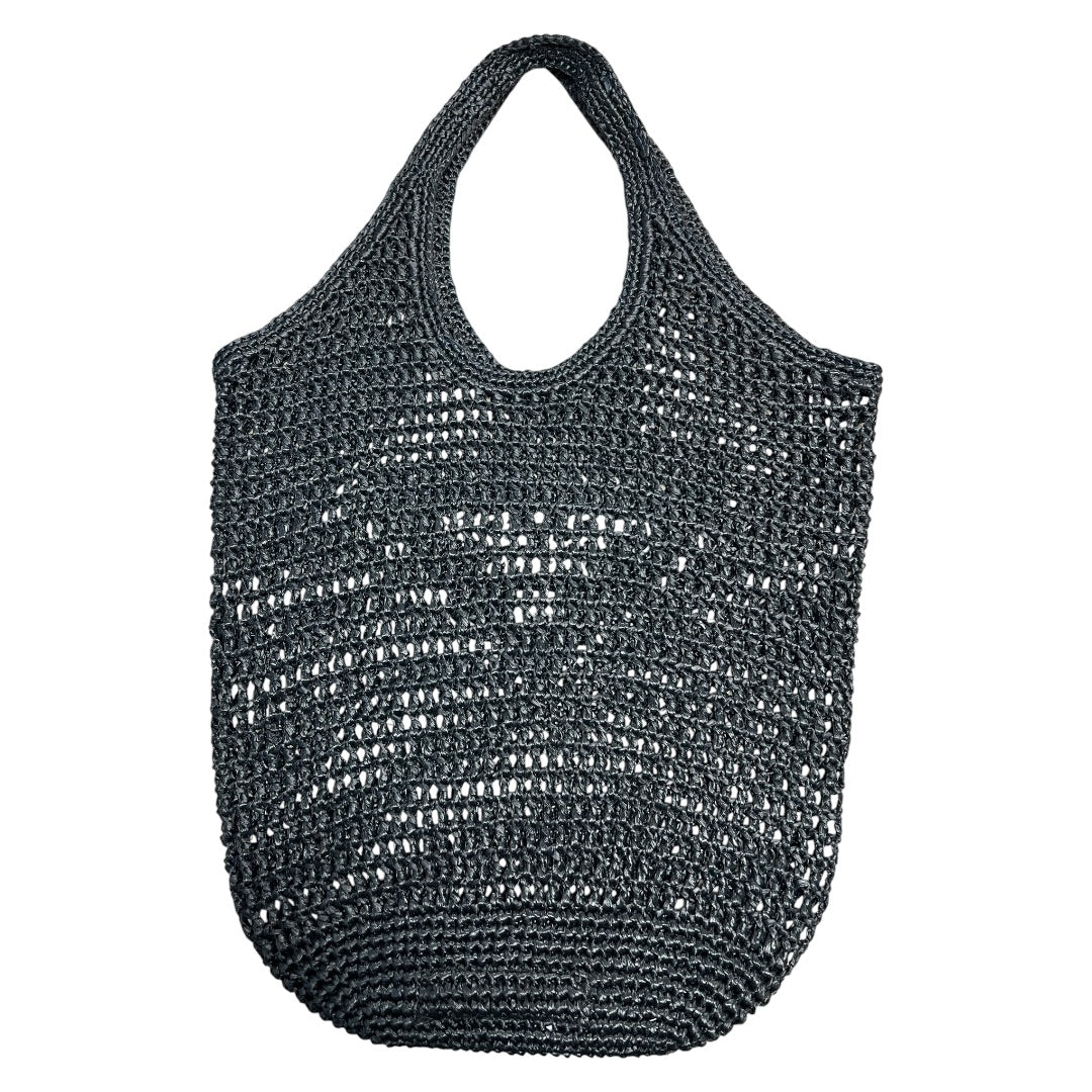 PRADA Crochet Raffia Tote Bag Black PR184