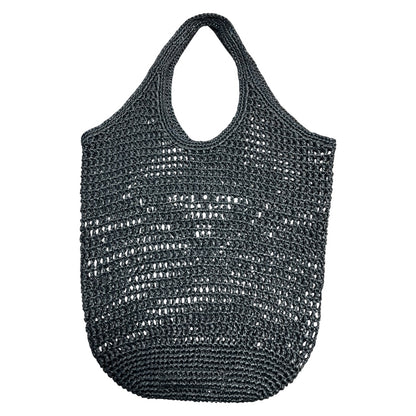 PRADA Crochet Raffia Tote Bag Black PR184