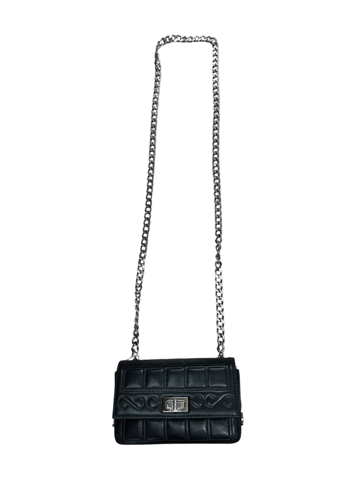 CHANEL Lambskin Square Quilted Mademoiselle Mini Flap Black Silver Hardware CH2145