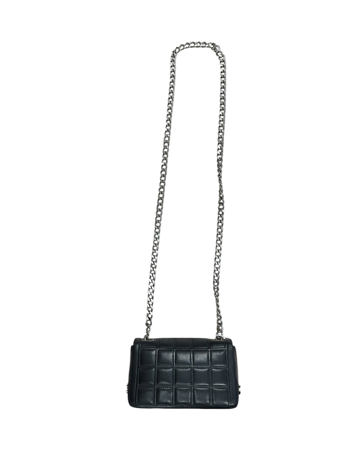 CHANEL Lambskin Square Quilted Mademoiselle Mini Flap Black Silver Hardware CH2145
