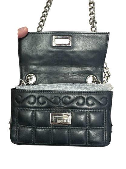 CHANEL Lambskin Square Quilted Mademoiselle Mini Flap Black Silver Hardware CH2145