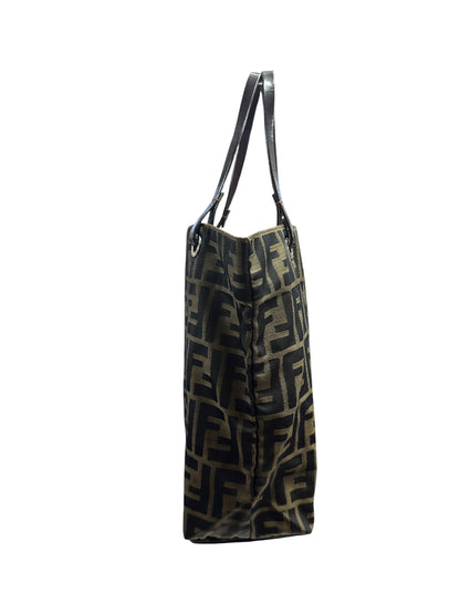 FENDI Zucca Canvas Shopper Tote Bag Brown FE372