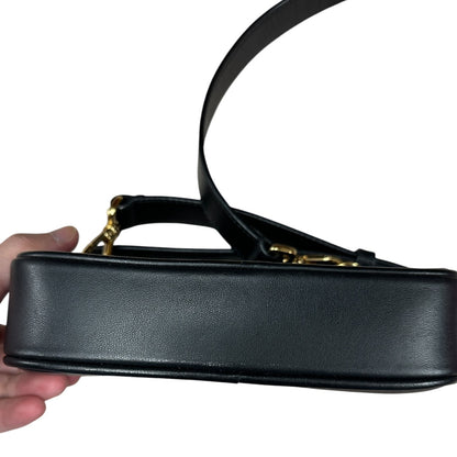 FENDI x VERSACE FENDACE Smooth Leather Camera Crossbody Bag Black Gold Hardware FE379