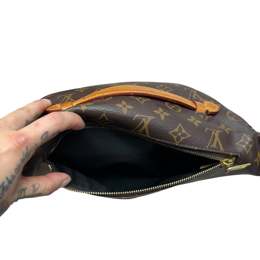 LOUIS VUITTON Monogram Coated Canvas Bumbag Belt Bag Brown Gold Hardware LO2075