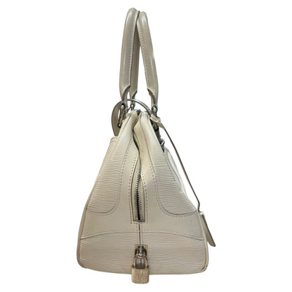 LOUIS VUITTON Epi Leather Montaigne GM Bowling Bag White Gold Hardware LO521