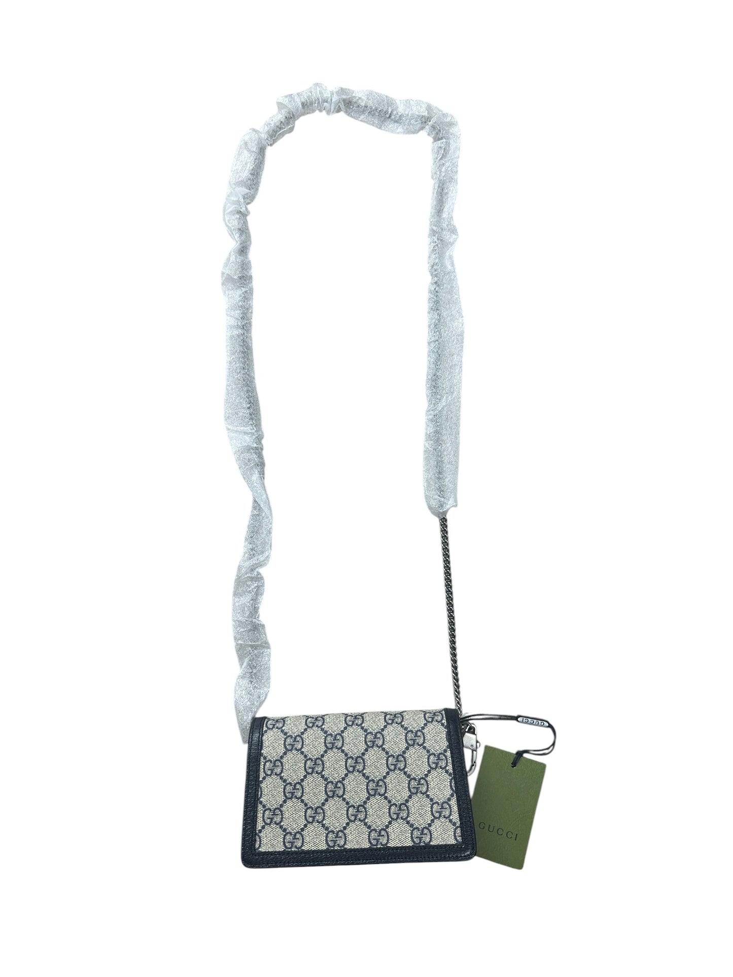 GUCCI GG Supreme Dionysus Super Mini Bag Beige Blue Silver Hardware GU607